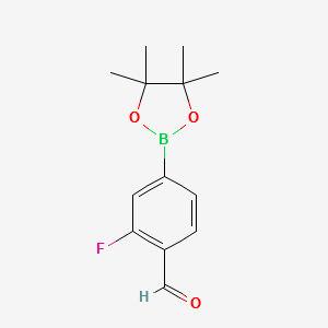 2-FLUORO-4-(4,4,5,5-TETRAMETHYL-1,3,2-DIOXABOROLAN-2-YL)BENZALDEHYDE structure, CAS 503176-50-9
