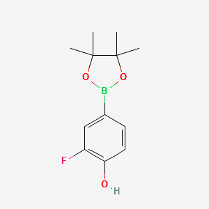 2-FLUORO-4-(4,4,5,5-TETRAMETHYL-1,3,2-DIOXABOROLAN-2-YL)PHENOL structure, CAS 760990-08-7