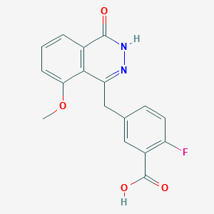 2-FLUORO-5-((8-METHOXY-4-OXO-3,4-DIHYDROPHTHALAZIN-1-YL)METHYL)BENZOIC ACID structure, CAS 1174044-71-3