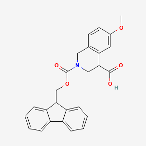 2-FMOC-6-METHOXY-1,2,3,4-TETRAHYDROISOQUINOLINE-4-CARBOXYLIC ACID structure, CAS 1233025-96-1