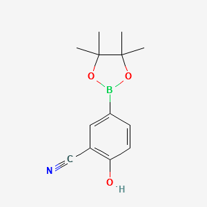 2-HYDROXY-5-(4,4,5,5-TETRAMETHYL-1,3,2-DIOXABOROLAN-2-YL)BENZONITRILE structure, CAS 775351-56-9