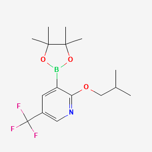 2-ISOBUTOXY-3-(4,4,5,5-TETRAMETHYL-1,3,2-DIOXABOROLAN-2-YL)-5-(TRIFLUOROMETHYL)PYRIDINE structure, CAS 1256359-93-9