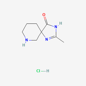 2-METHYL-1,3,7-TRIAZASPIRO[4.5]DEC-1-EN-4-ONE HYDROCHLORIDE structure, CAS 1214028-87-1