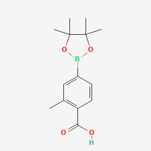 2-METHYL-4-(4,4,5,5-TETRAMETHYL-1,3,2-DIOXABOROLAN-2-YL)BENZOIC ACID structure, CAS 890839-22-2
