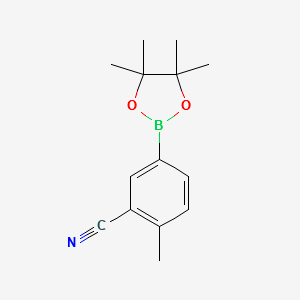 2-METHYL-5-(4,4,5,5-TETRAMETHYL-1,3,2-DIOXABOROLAN-2-YL)BENZONITRILE structure, CAS 1220219-11-3