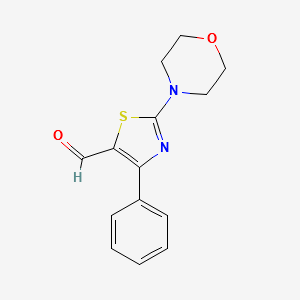 2-MORPHOLINO-4-PHENYLTHIAZOLE-5-CARBALDEHYDE structure, CAS 129880-85-9