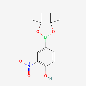 2-NITRO-4-(4,4,5,5-TETRAMETHYL-1,3,2-DIOXABOROLAN-2-YL)PHENOL structure, CAS 1072945-08-4
