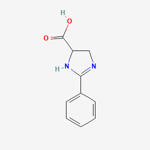 2-PHENYL-4,5-DIHYDRO-1H-IMIDAZOLE-4-CARBOXYLIC ACID structure, CAS 1033753-80-8
