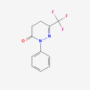2-PHENYL-6-(TRIFLUOROMETHYL)-4,5-DIHYDROPYRIDAZIN-3(2H)-ONE structure, CAS 916909-01-8