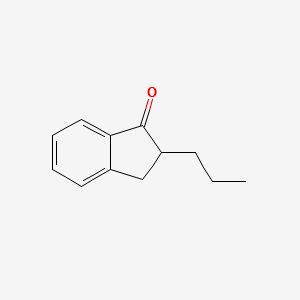 2-PROPYL-2,3-DIHYDRO-1H-INDEN-1-ONE structure, CAS 92013-10-0