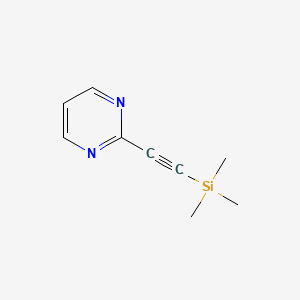 2-TRIMETHYLSILANYLETHYNYLPYRIMIDINE structure, CAS 193631-86-6
