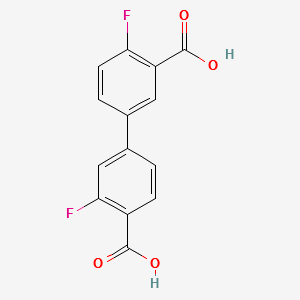 3',4-DIFLUORO-[1,1'-BIPHENYL]-3,4'-DICARBOXYLIC ACID structure, CAS 1261956-34-6