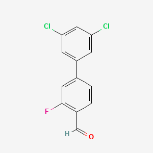 3',5'-DICHLORO-3-FLUORO-[1,1'-BIPHENYL]-4-CARBALDEHYDE structure, CAS 1361871-90-0