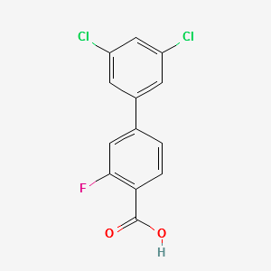 3',5'-DICHLORO-3-FLUORO-[1,1'-BIPHENYL]-4-CARBOXYLIC ACID structure, CAS 1261913-97-6