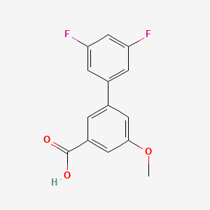3',5'-DIFLUORO-5-METHOXY-[1,1'-BIPHENYL]-3-CARBOXYLIC ACID structure, CAS 1261903-90-5