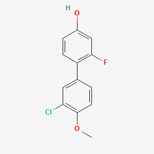 3'-CHLORO-2-FLUORO-4'-METHOXY-[1,1'-BIPHENYL]-4-OL structure, CAS 1261946-56-8