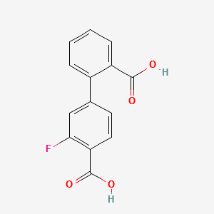 3'-FLUORO-[1,1'-BIPHENYL]-2,4'-DICARBOXYLIC ACID structure, CAS 1261893-62-2