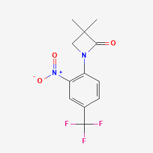 3,3-DIMETHYL-1-(2-NITRO-4-(TRIFLUOROMETHYL)PHENYL)AZETIDIN-2-ONE structure, CAS 861881-16-5