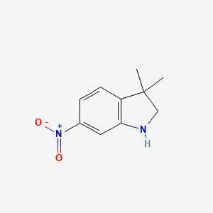 3,3-DIMETHYL-6-NITROINDOLINE structure, CAS 179898-72-7