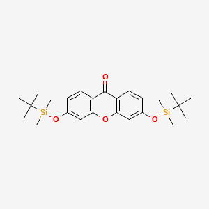 3,6-BBIS((TERT-BUTYLDIMETHYLSILYL)OXY)-9H-XANTHEN-9-ONE structure, CAS 121714-18-9