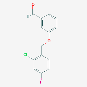 3-((2-CHLORO-4-FLUOROBENZYL)OXY)BENZALDEHYDE structure, CAS 588681-49-6