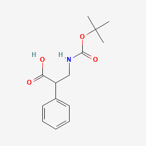 3-((TERT-BUTOXYCARBONYL)AMINO)-2-PHENYLPROPANOIC ACID structure, CAS 67098-56-0