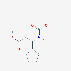 3-((TERT-BUTOXYCARBONYL)AMINO)-3-CYCLOPENTYLPROPANOIC ACID structure, CAS 776330-74-6