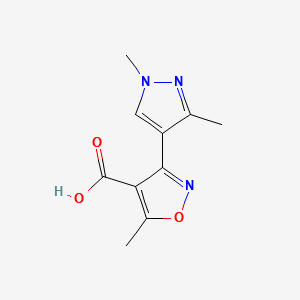 3-(1,3-DIMETHYL-1H-PYRAZOL-4-YL)-5-METHYLISOXAZOLE-4-CARBOXYLIC ACID structure, CAS 1171972-67-0