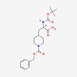 3-(1-((BENZYLOXY)CARBONYL)PIPERIDIN-4-YL)-2-((TERT-BUTOXYCARBONYL)AMINO)PROPANOIC ACID structure, CAS 195877-90-8