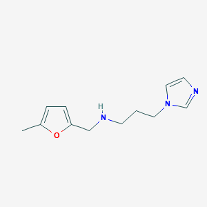 3-(1H-IMIDAZOL-1-YL)-N-((5-METHYLFURAN-2-YL)METHYL)PROPAN-1-AMINE structure, CAS 626209-43-6