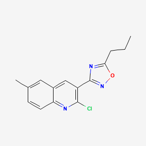 3-(2-CHLORO-6-METHYLQUINOLIN-3-YL)-5-PROPYL-1,2,4-OXADIAZOLE structure, CAS 1142201-71-5