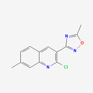3-(2-CHLORO-7-METHYLQUINOLIN-3-YL)-5-METHYL-1,2,4-OXADIAZOLE structure, CAS 1142201-75-9