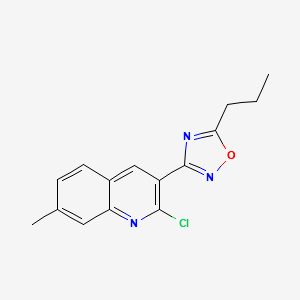 3-(2-CHLORO-7-METHYLQUINOLIN-3-YL)-5-PROPYL-1,2,4-OXADIAZOLE structure, CAS 1142201-66-8