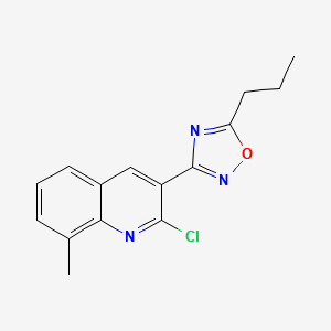 3-(2-CHLORO-8-METHYLQUINOLIN-3-YL)-5-PROPYL-1,2,4-OXADIAZOLE structure, CAS 1142201-69-1