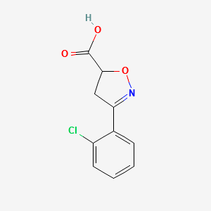3-(2-CHLOROPHENYL)-4,5-DIHYDROISOXAZOLE-5-CARBOXYLIC ACID structure, CAS 522615-29-8