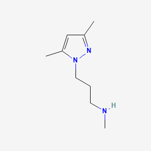 3-(3,5-DIMETHYL-1H-PYRAZOL-1-YL)-N-METHYLPROPAN-1-AMINE HYDROCHLORIDE structure, CAS 1007517-99-8