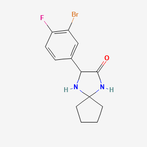 3-(3-BROMO-4-FLUOROPHENYL)-1,4-DIAZASPIRO[4.4]NONAN-2-ONE structure, CAS 1272755-98-2