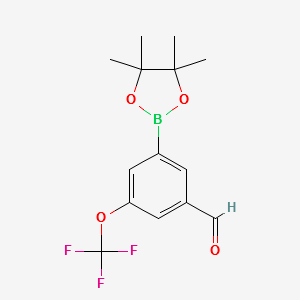 3-(4,4,5,5-TETRAMETHYL-1,3,2-DIOXABOROLAN-2-YL)-5-(TRIFLUOROMETHOXY)BENZALDEHYDE structure, CAS 1112209-48-9