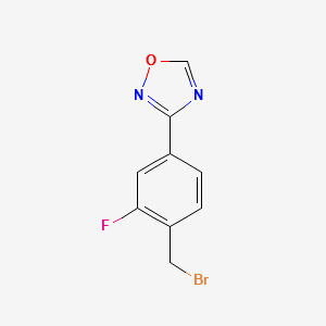 3-(4-(BROMOMETHYL)-3-FLUOROPHENYL)-1,2,4-OXADIAZOLE structure, CAS 1146699-64-0