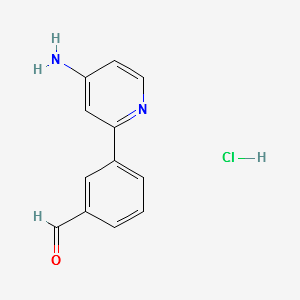 3-(4-AMINOPYRIDIN-2-YL)BENZALDEHYDE HYDROCHLORIDE structure, CAS 1334500-04-7