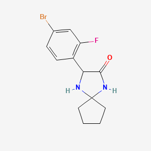 3-(4-BROMO-2-FLUOROPHENYL)-1,4-DIAZASPIRO[4.4]NONAN-2-ONE structure, CAS 1272755-90-4