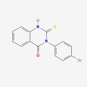3-(4-BROMOPHENYL)-2-THIOXO-2,3-DIHYDROQUINAZOLIN-4(1H)-ONE structure, CAS 1028-39-3