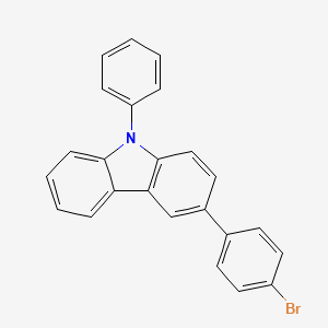 3-(4-BROMOPHENYL)-9-PHENYL-9H-CARBAZOLE structure, CAS 1028647-93-9