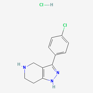 3-(4-CHLOROPHENYL)-4,5,6,7-TETRAHYDRO-1H-PYRAZOLO[4,3-C]PYRIDINE HYDROCHLORIDE structure, CAS 87628-52-2