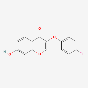 3-(4-FLUOROPHENOXY)-7-HYDROXY-4H-CHROMEN-4-ONE structure, CAS 124330-34-3