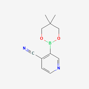 3-(5,5-DIMETHYL-1,3,2-DIOXABORINAN-2-YL)ISONICOTINONITRILE structure, CAS 868944-72-3