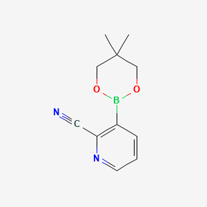 3-(5,5-DIMETHYL-1,3,2-DIOXABORINAN-2-YL)PICOLINONITRILE structure, CAS 868944-75-6