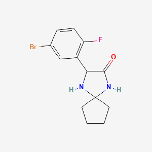 3-(5-BROMO-2-FLUOROPHENYL)-1,4-DIAZASPIRO[4.4]NONAN-2-ONE structure, CAS 1272755-79-9
