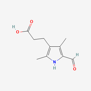 3-(5-FORMYL-2,4-DIMETHYL-1H-PYRROL-3-YL)PROPANOIC ACID structure, CAS 1133-96-6
