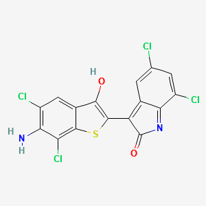 3-(6-AMINO-5,7-DICHLORO-3-OXOBENZO[B]THIOPHEN-2(3H)-YLIDENE)-5,7-DICHLOROINDOLIN-2-ONE structure, CAS 6424-62-0